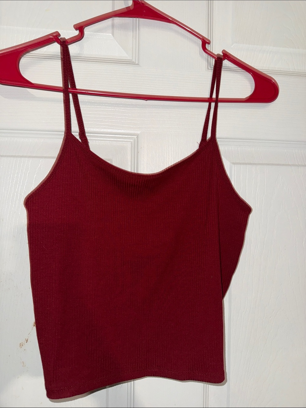 American Eagle Outfitters Ribbed Burgundy Spaghetti Strap Camisole
